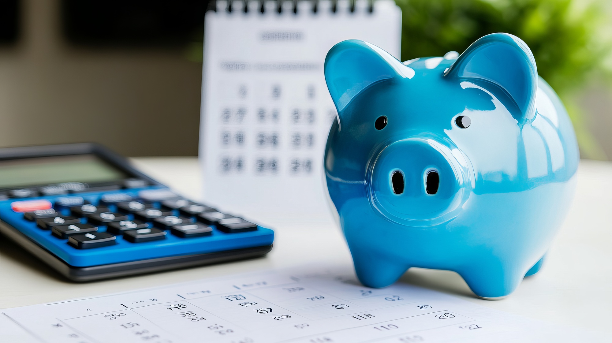 blue piggy bank